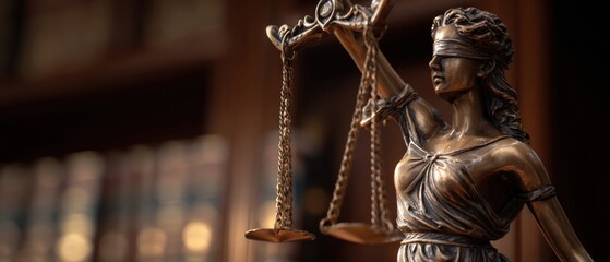 The Lady Justice Statue Holding Scales in a Traditional Legal Setting