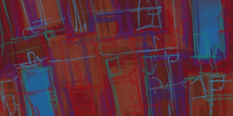Abstract image for printing. Picture for modern interiors. The picture is painted by hand on a tablet. © neurostructure