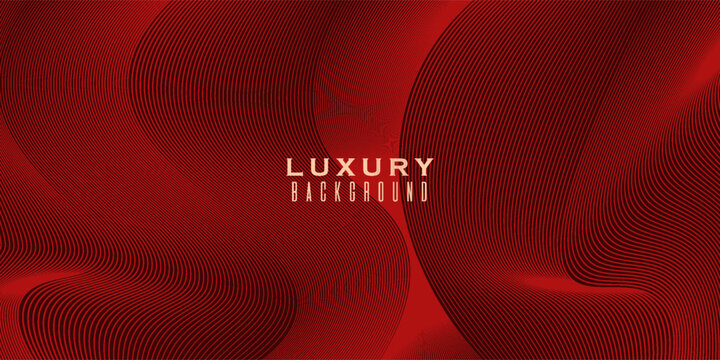 Abstract red background with glowing curved lines. Shiny red swirl curve lines design. Spiral lines. Geometric oval pattern. Futuristic technology concept. Vector illustration