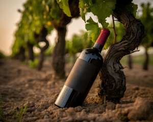 Black Grapes Alcohol Bottle Mockup Template