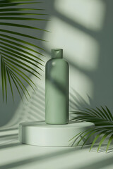 green bottle liquid product shampoo mockup template