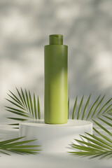 green bottle liquid product shampoo mockup template