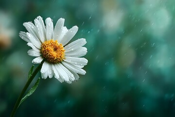 White bloom featured on verdant imaginative spring setting
