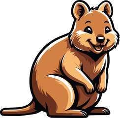 Fototapeta premium Cute cartoon a illustrator vector quokka