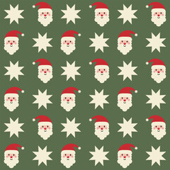 santa christmas seamless pattern. for surface pattern design, print, wallpaper, wrapping paper, fabric.