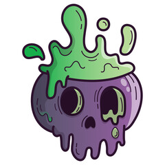 Cute Halloween Skull Illustrations – Cartoon Spooky Heads & Bone Clipart Set