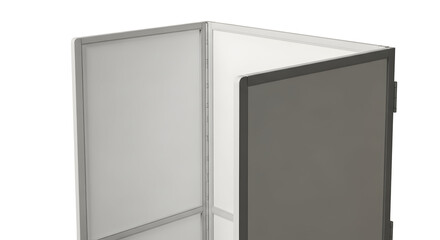 Modern Privacy Screen with White and Gray Panels for Office or Workspace Separation