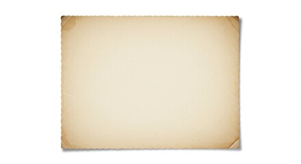 Authentic Old Paper Texture with Stained Edges and Worn Corners on a White Background.