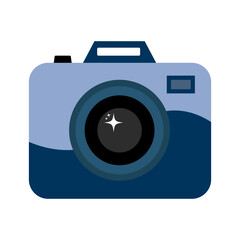 Flat Design Photo Camera Icon Vector Illustration. This simple illustration is ideal for photography projects, travel themes, media design, apps, websites and creative branding.