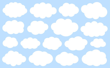 白い雲のもくもくフレームセット