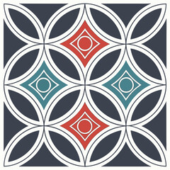 Modern Geometric Shapes Seamless Pattern Vector