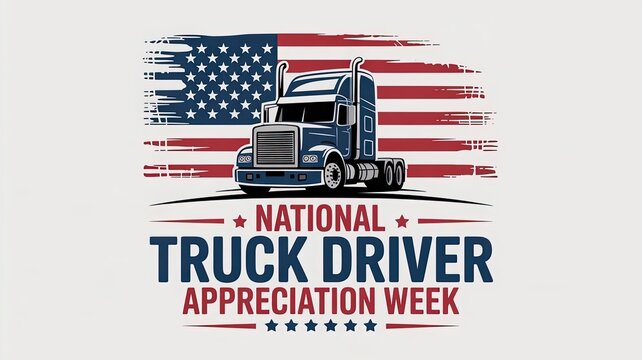 National Truck Driver Appreciation Week Background for Card, Banner, Poster and Social Media Campaign