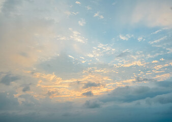Cloudy Sky With Soft Sunset Light