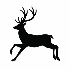 Black and White High Contrast Illustration of Deer