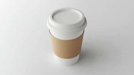 enjoy a disposable coffee Cup With Sleeve for takeaway And Simple Concept