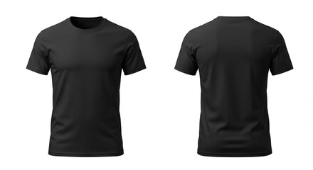 Black T-Shirt Mockup - Front and Back View