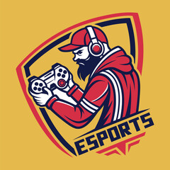 Esports Gamer Illustration: A dynamic and stylized illustration capturing an esports gamer engrossed in play. The image highlights focus and the competitive spirit of esports.