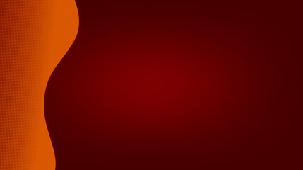Elegant Dark Red and Orange Background with Wave and Halftone Dots Pattern. Simple and clean design with modern style, perfect for banner, poster, presentation, or business needs