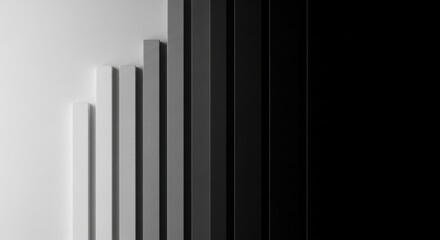 Obraz premium Monochromatic arrangement of parallel bars transitioning from light to dark