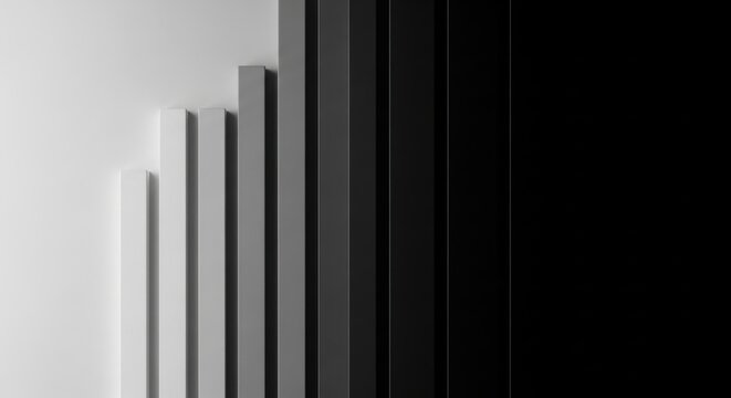 Monochromatic arrangement of parallel bars transitioning from light to dark