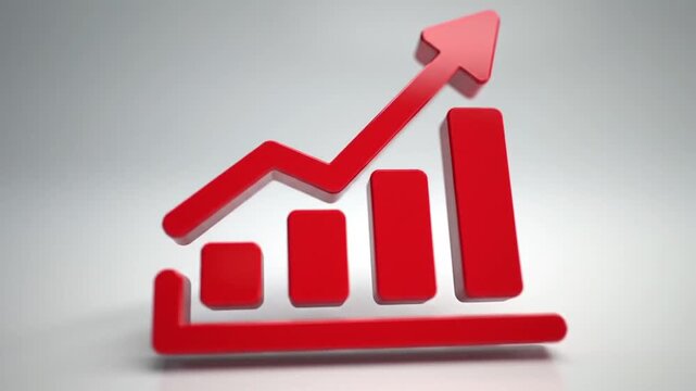 Ascending red graph with positive trajectory
