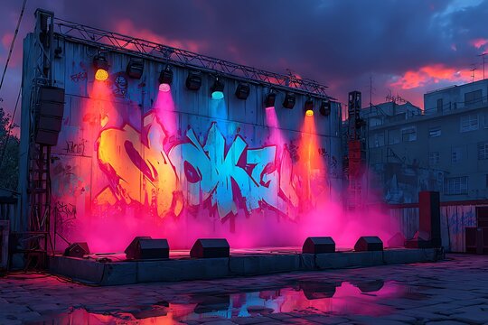 Bold graffiti art stage high resolution picture