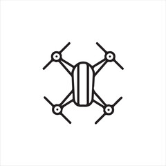 Drone icon in outline style isolated on white background