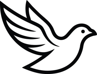 peace dove icon line art vector.