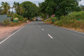 Fototapeta premium A road with a white line down the middle