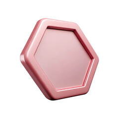 3d hexagonal frame isolated on transparent background