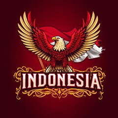 Obraz premium Majestic Eagle of Indonesia: A Symbol of Strength and Patriotism