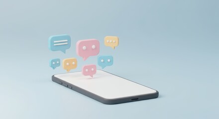 Captivating mobile interface showcasing colorful dialogue bubbles for communication apps design