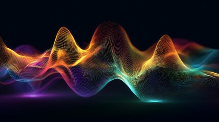 Obraz premium Abstract Sensory Design Poster Featuring Vibrant Waves of Color in Dynamic Flow and Fluid Motion