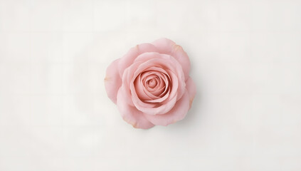 Fototapeta premium Elegant Pink Flower on Clean White Surface