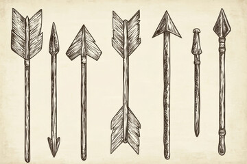 Assortment of hand-drawn arrows featuring a range of styles and pointing in various directions