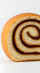 Fototapeta premium A close-up of a delicious cinnamon roll, showcasing its soft, layered texture