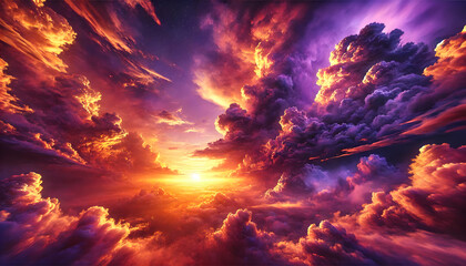 purple and orange sunset 