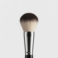 Fluffy makeup brush with silver ferrule powder brush