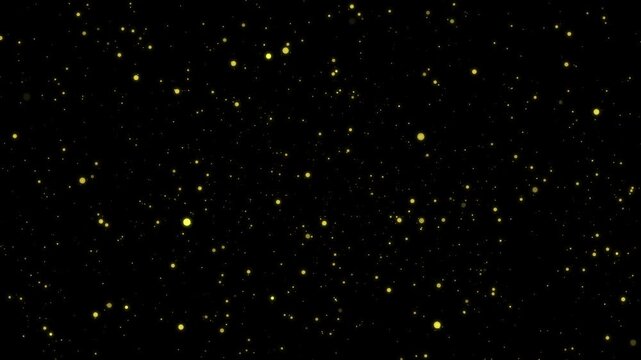 Falling gold glitter dust particles motion background