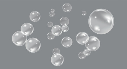 3D  bubble floatingon grey background