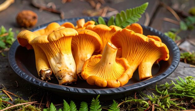 Chanterelle (Cantharellus cibarius) Golden and trumpet-shaped, chanterelles have a delicate