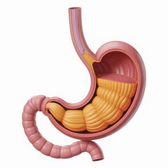 Human stomach and intestines internal structure digestive system