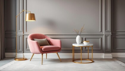 modern living room with table in a beautiful background.