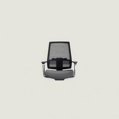 Modern black mesh office chair with gray seat ergonomic