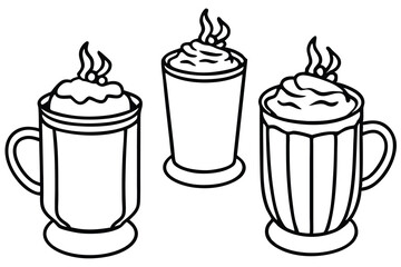 Cup of Hot Cocoa line art vector
