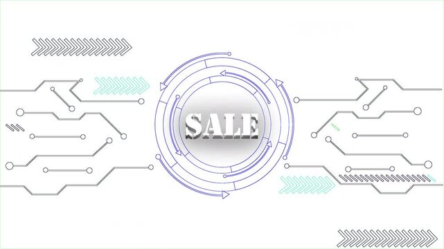 The Futuristic Digital Sale Text Showcasing A Cyber Technology SEO Interface. At The Center, The Glowing SEO Is Encircled By Neon Concentric Rings, Resembling A Head Up Display HUD