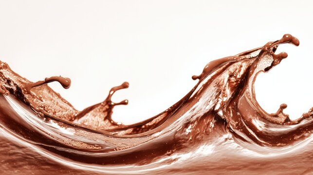 Chocolate splash with dynamic waves and textures for culinary creativity and marketing use