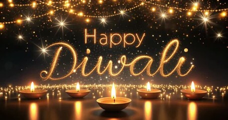 Burning diya diwali candles for Diwali day on a dark background - Powered by Adobe