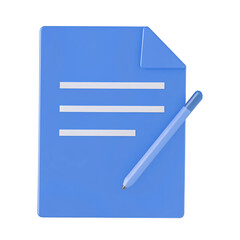 Document icon with stylus represents writing editing and digital note taking tasks