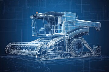 Blueprint Autonomous Combine Harvester With